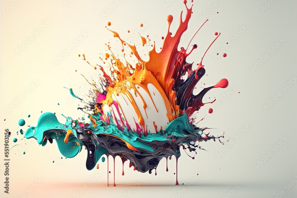 Ilustração do Stock: exploded colored paint on bright background ...