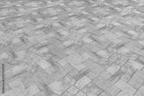 Fototapeta Naklejka Na Ścianę i Meble -  Grey tile floor with abstract pattern of stone surface texture mosaic background