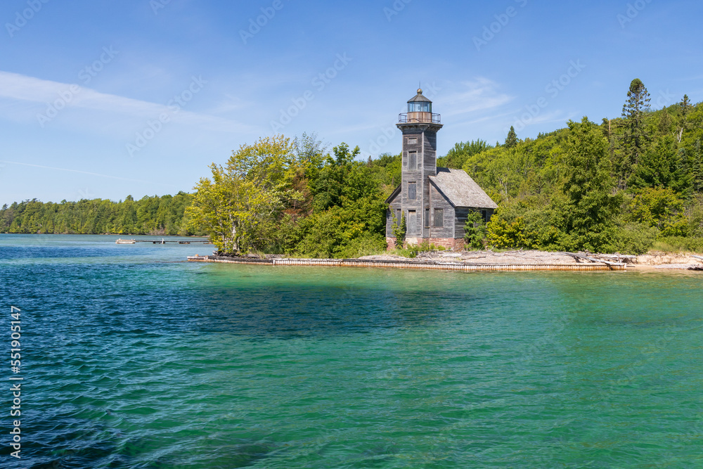 East Channel Lighthouse at Pictured Rocks National Lakeshore, Michigan, USA