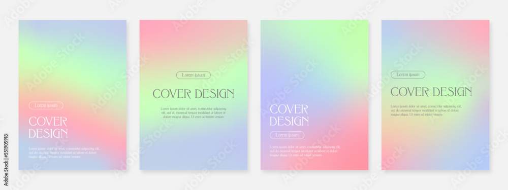 Set of abstract gradient vector cover templates for brochure, postcard, corporate document cover, presentation, poster, book.
