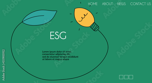 Sustainable environment banner. ESG concept. Vector illustration for website, landing page