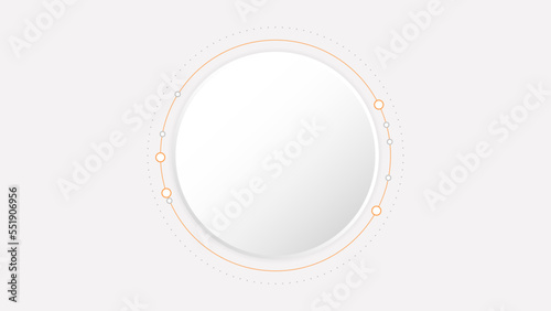 white grey circle technology background abstract. technology with line digital color grey, orange, dot, hi-tech, vector. circle technological for web banner, background, wallpaper, structure, object. 