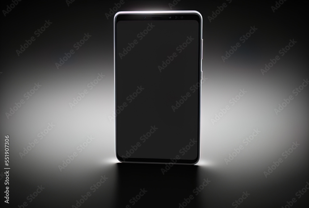 a smartphone with an empty display. Generative AI a smartphone with an empty display. Generative AI