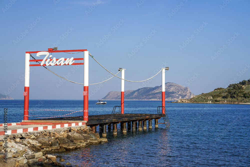 Fototapeta premium Tisan island dock, mediterranean sea.