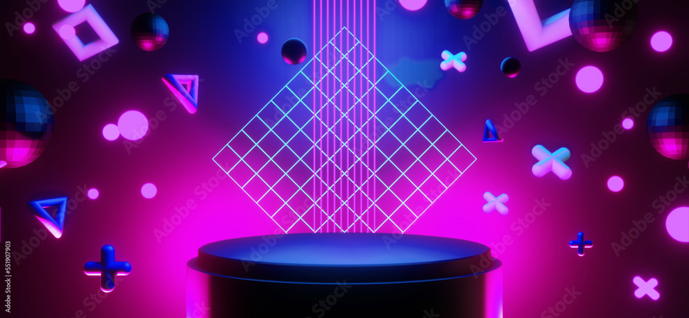 Premium Photo  3d illustration renderinggaming gamer background abstract  wallpapercyberpunk style metaverse scifi game neon glow of stage scene  pedestal room