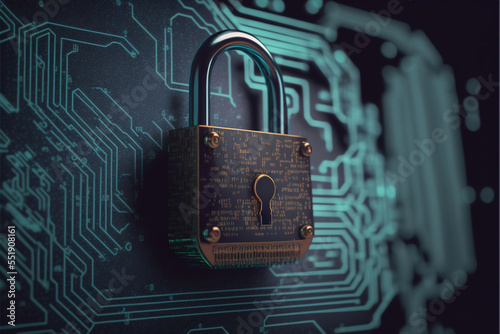 Wallpaper Mural system lock concept with padlock attached to circuit board Torontodigital.ca