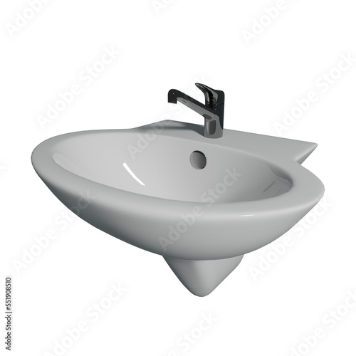 Lavamanos blanco de cerámica con fondo transparente PNG