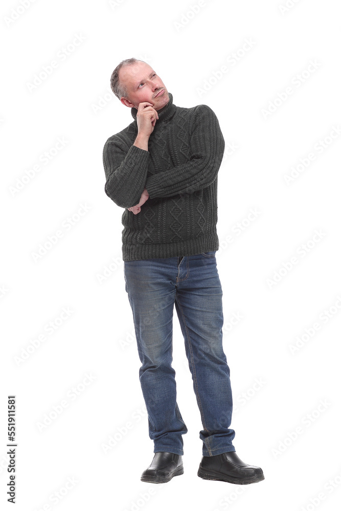 Portrait of a casual pensive businessman looking at camera Portrait of a casual pensive businessman looking at camera