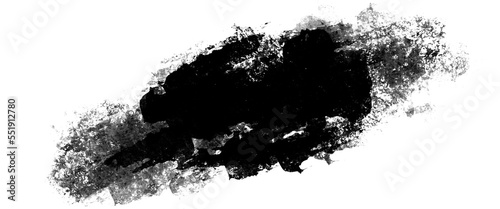 Abstract grunge smudge with black brush strokes and splashes, paint mark, contrast, monochrome