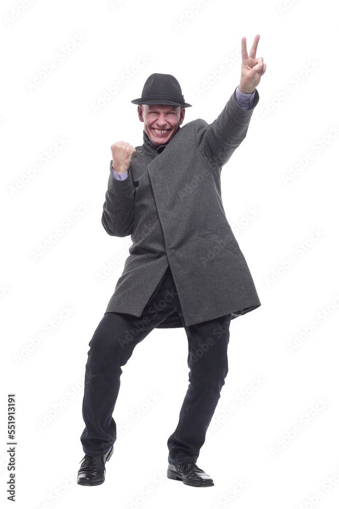 emotional man in a hat and autumn coat . emotional man in a hat and autumn coat .