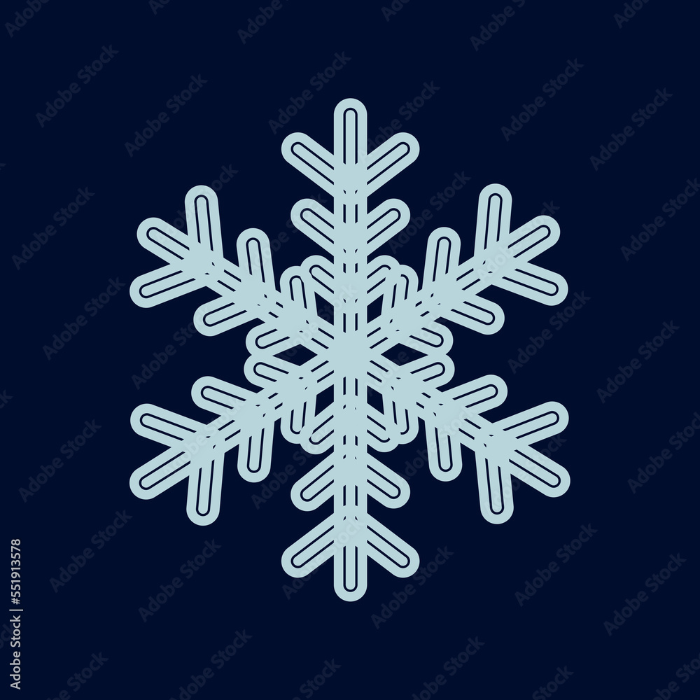 Vector illustration. A snowflake on a dark blue background. Vector illustration. A snowflake on a dark blue background.