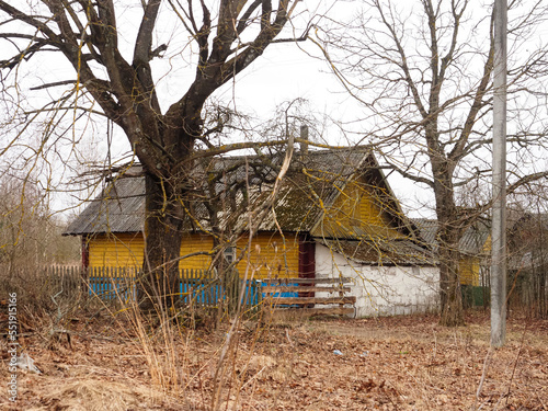old dilapidated wooden village house
