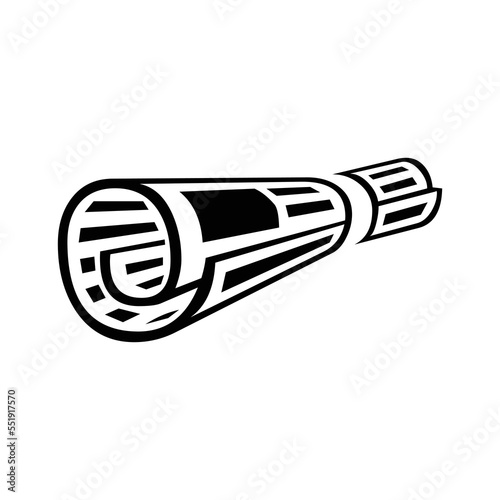 Rolled-Up Newspaper vector sign. Isolated news, media, and journalism as well as personal news label sticker icon design.