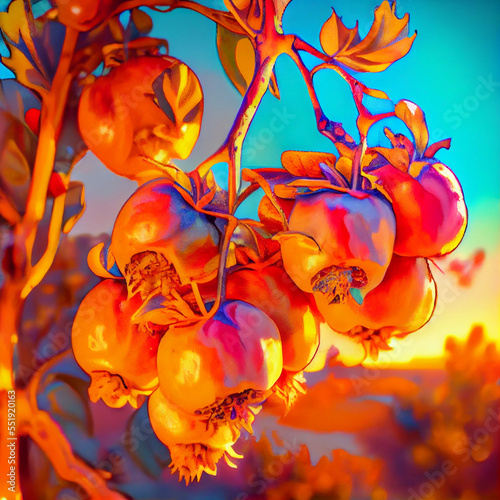 Lush Fruit growing in an orchard during golden hour © Peter