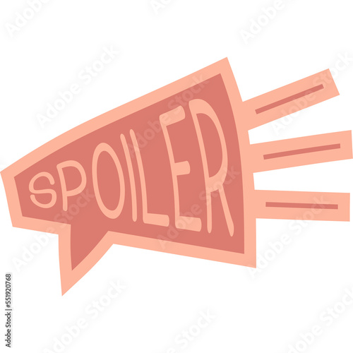 Spoiler alert funny slogan. Hand draw cartoon style typography. spoiler logotype sticker for your t-shirt, print, apparel.