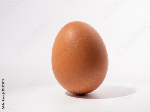 Chicken eggs on a white background. Brown egg on a white background.