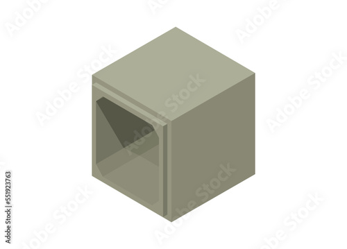Box culvert. Simple flat illustration in isometric view.
