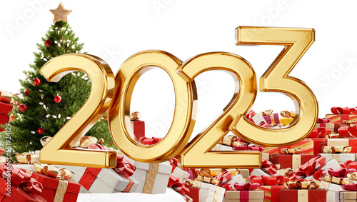 year 2023 golden symbol in ...