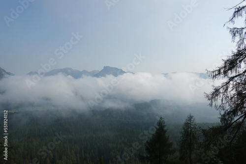 The view from the trekking route to Sarstein mountain, Upper Austria region