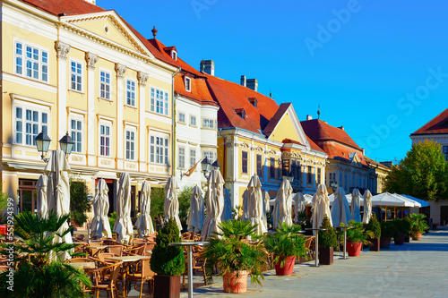 Fényképezés Street terrace restaurants oldtown Gyor