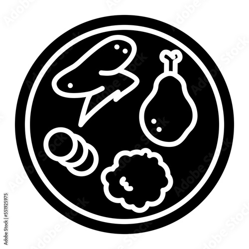 Illustration of Food on Plate design Icon