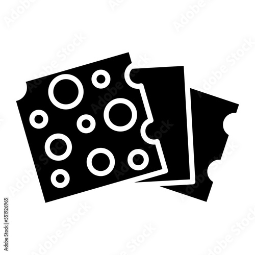 Illustration of Three Slices of Cheese design Icon