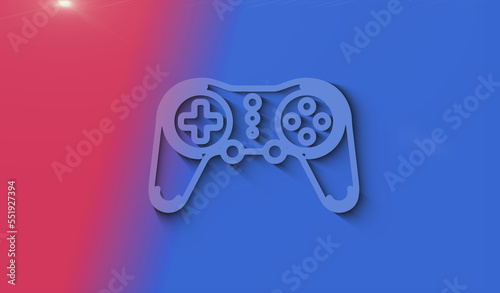 Esport retro video game pad symbol digital concept 3d illustration