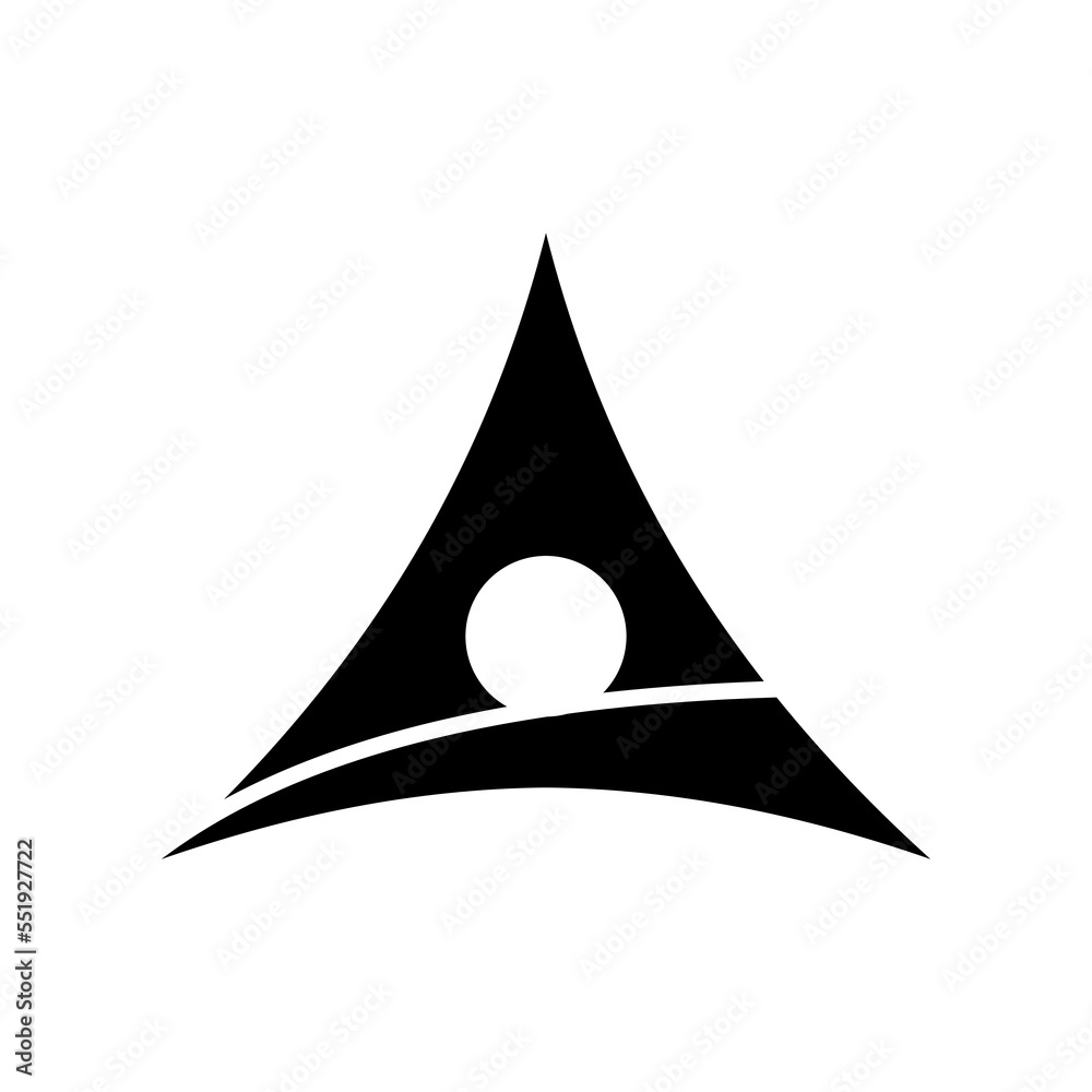 Fototapeta premium Triangle art logo vector design with golf ball in black and white color