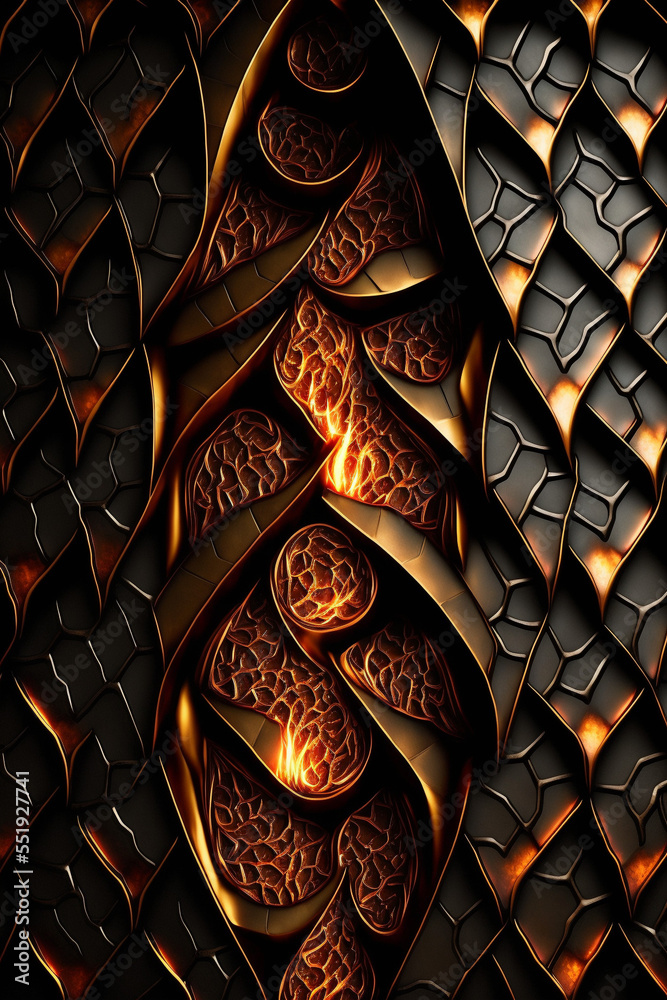 Image of Dragon skin futuristic tiles texture. Ai generated content ...