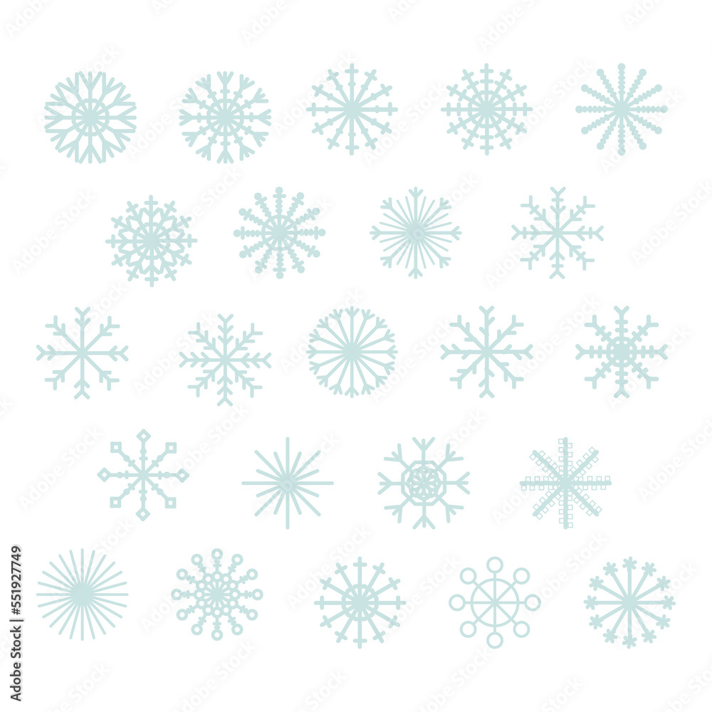  Set of snowflakes . Winter. New year. Backgrounds and textures from snowflakes
