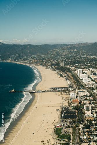 Venice beach Los Angeles California LA Summer Blue Aerial