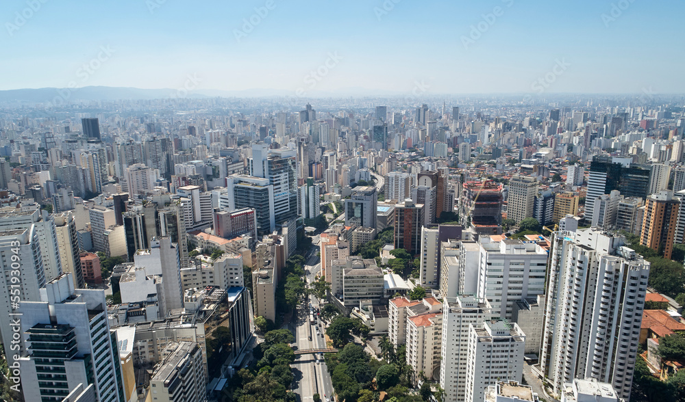 Aerial view of Sao Paulo city.