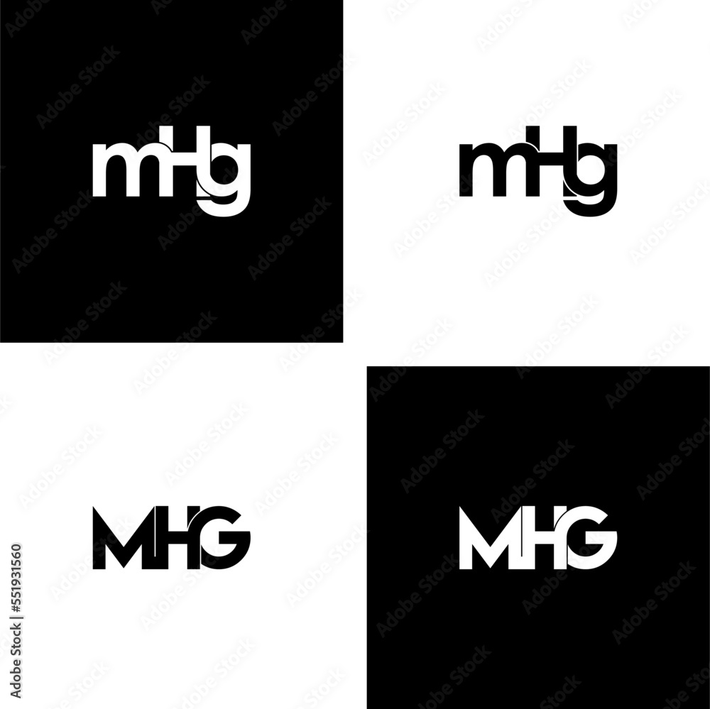 Obraz premium mhg letter initial monogram logo design set