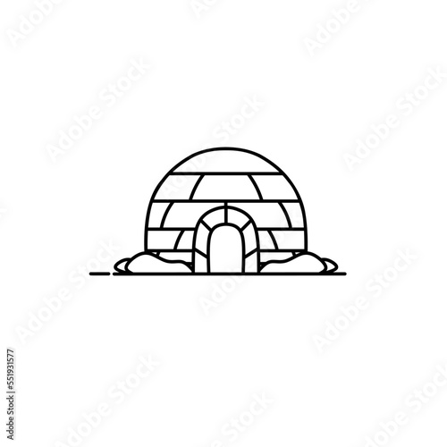 illustration vector graphic of igloo line art perfect for logos, icons, designs, posters, flyers, advertisements, and drawing books 