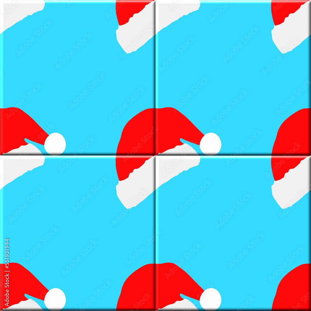 santa-hat-pattern-on-blue-background-a-pattern-that-looks-like-a-tile
