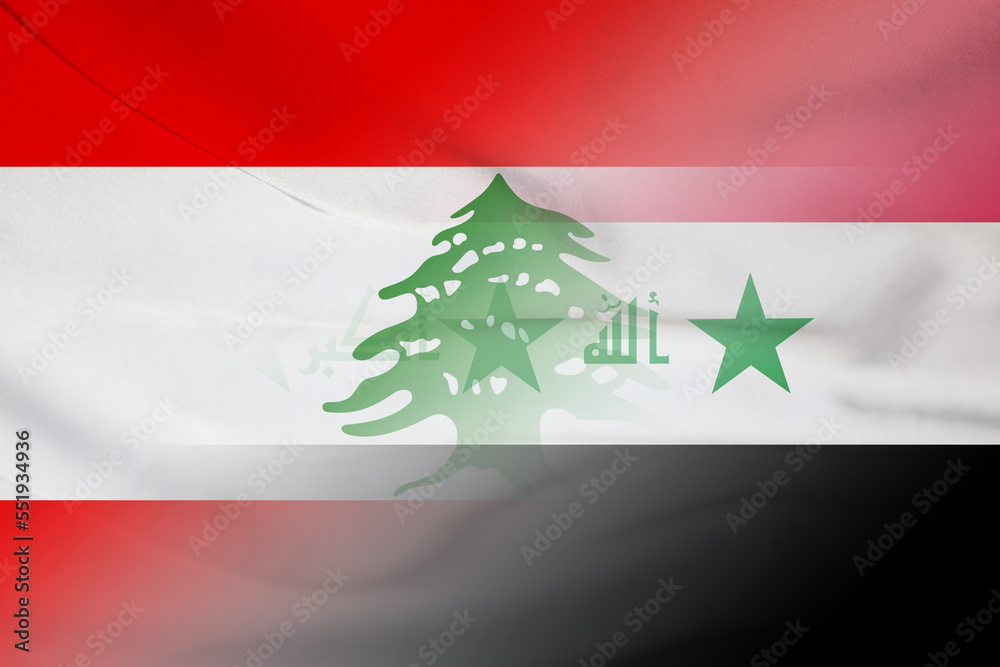 Lebanon and Iraq political flag international contract IRQ LBN Lebanon and Iraq political flag international contract IRQ LBN