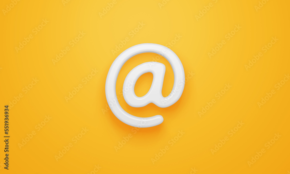Minimal email symbol on yellow background. 3d rendering. Minimal email symbol on yellow background. 3d rendering.