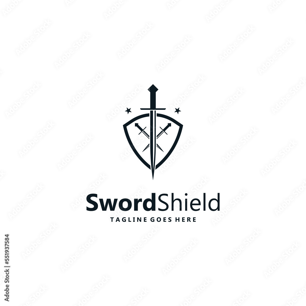 sword and shield logo design. sword and shield logo design.