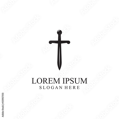 sword and shield logo design.