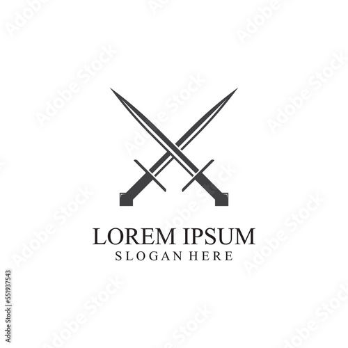 sword and shield logo design.