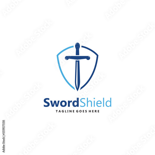sword and shield logo design.