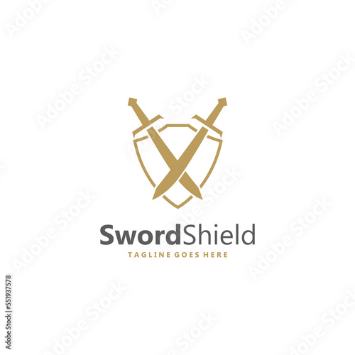 sword and shield logo design.
