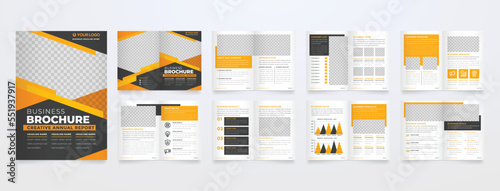 brochure template with minimalist style use for annual report and presentation vector illustration. abstract background flyer