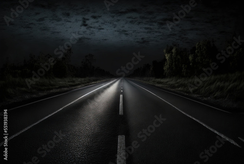 Road texture is dark. Generative AI