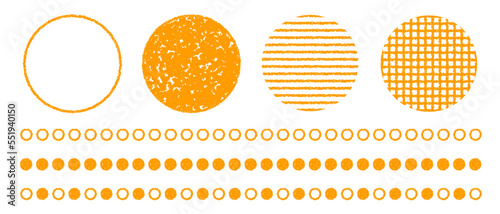 クレヨン素材　円形の装飾・ラインセット