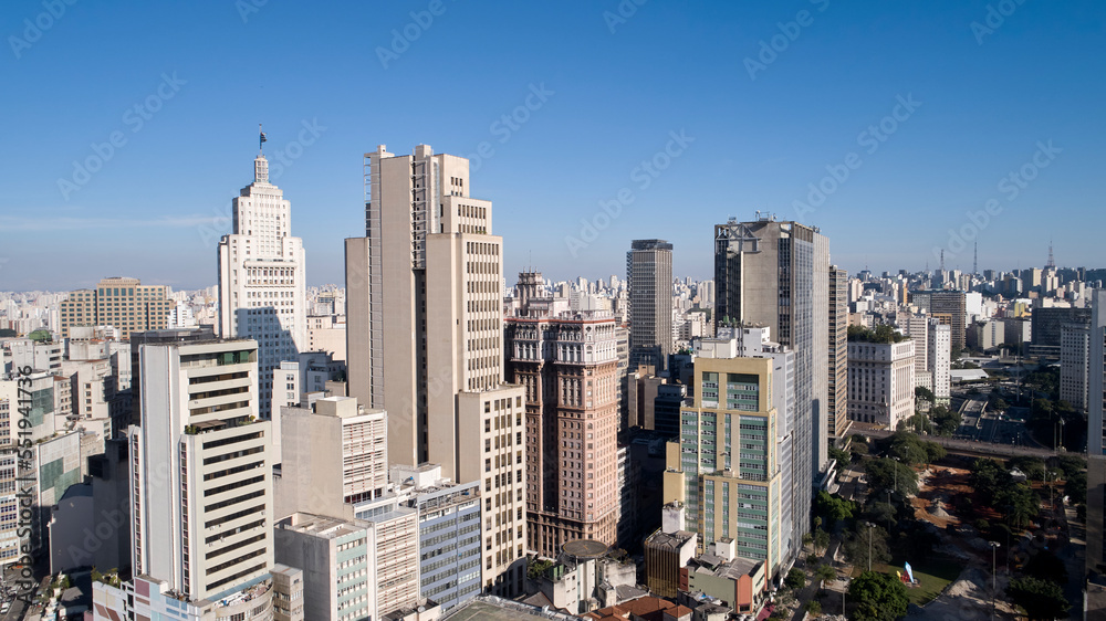 Fototapeta premium Aerial view of Buildings in Sao Paulo city.