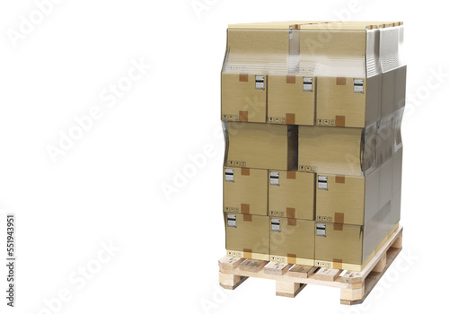 Pallet with boxes. Wooden p...