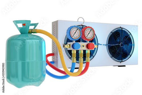 Freon gas balloon. Liquid f...