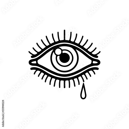 crying eye symbol vector illustration photo