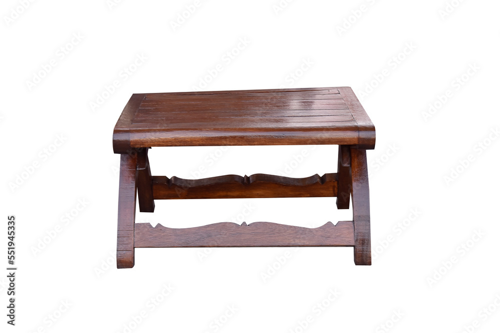 Low wooden table. Low wooden table.
